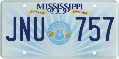 MS license plate JNU757