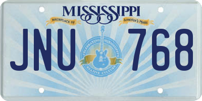 MS license plate JNU768