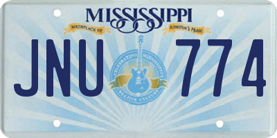 MS license plate JNU774
