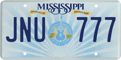 MS license plate JNU777