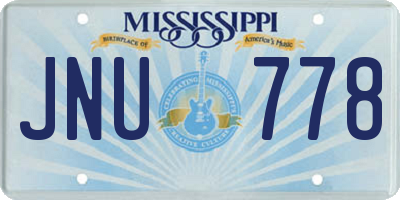 MS license plate JNU778