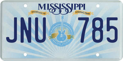 MS license plate JNU785