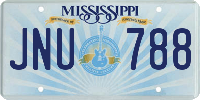 MS license plate JNU788