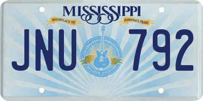 MS license plate JNU792