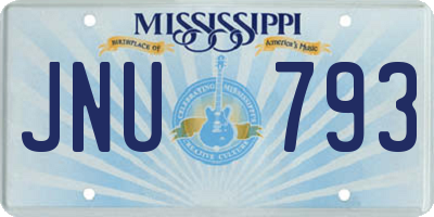 MS license plate JNU793