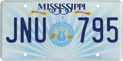 MS license plate JNU795