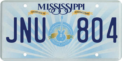 MS license plate JNU804