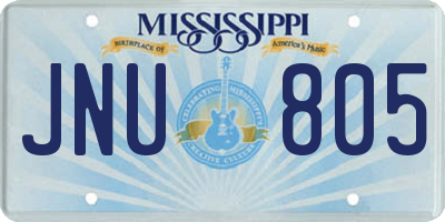 MS license plate JNU805