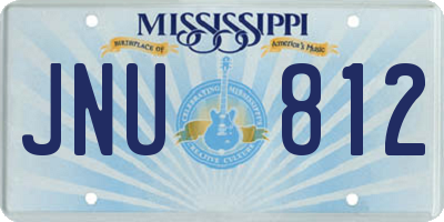 MS license plate JNU812