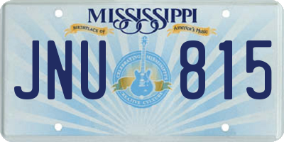 MS license plate JNU815
