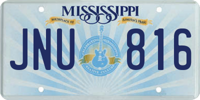 MS license plate JNU816