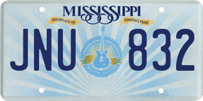 MS license plate JNU832