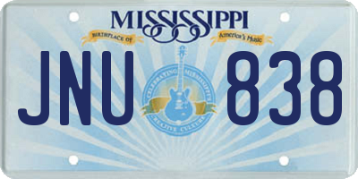 MS license plate JNU838