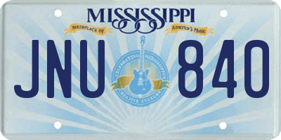 MS license plate JNU840