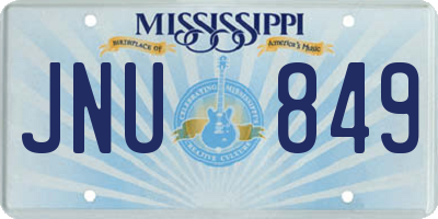 MS license plate JNU849
