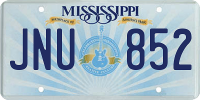 MS license plate JNU852