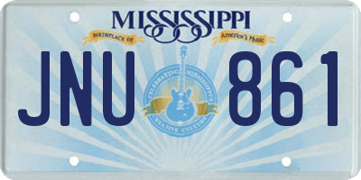 MS license plate JNU861