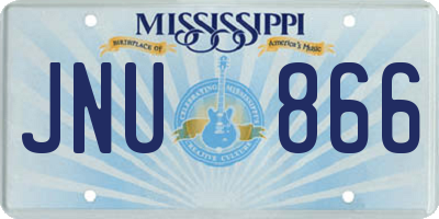 MS license plate JNU866