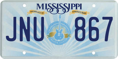 MS license plate JNU867