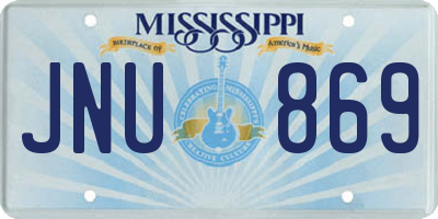 MS license plate JNU869