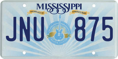 MS license plate JNU875