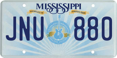 MS license plate JNU880
