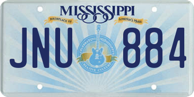 MS license plate JNU884