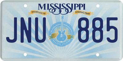 MS license plate JNU885