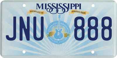 MS license plate JNU888