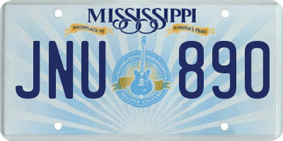 MS license plate JNU890