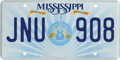 MS license plate JNU908