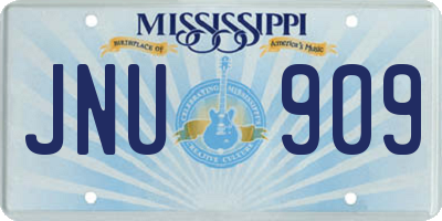 MS license plate JNU909