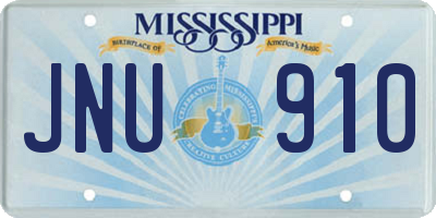MS license plate JNU910