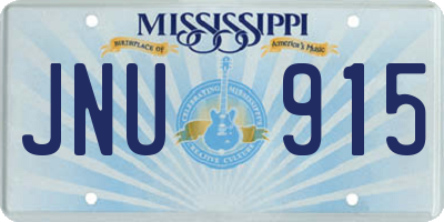 MS license plate JNU915