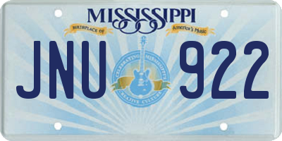 MS license plate JNU922