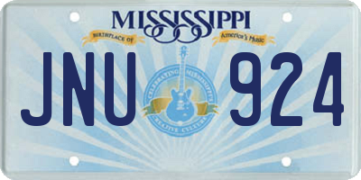 MS license plate JNU924