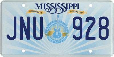 MS license plate JNU928