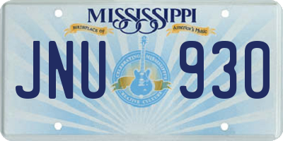 MS license plate JNU930