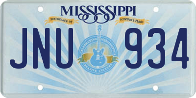 MS license plate JNU934
