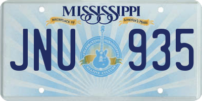 MS license plate JNU935