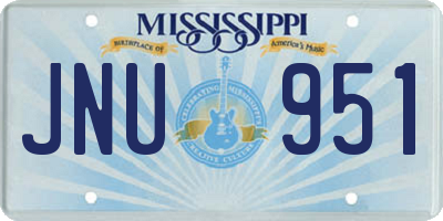 MS license plate JNU951