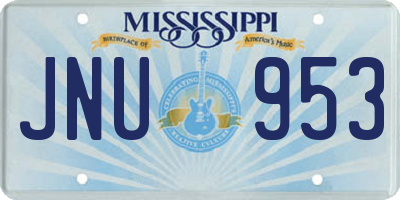 MS license plate JNU953
