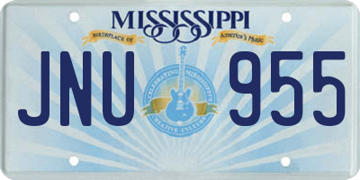 MS license plate JNU955