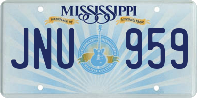 MS license plate JNU959