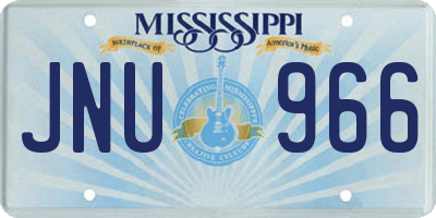 MS license plate JNU966