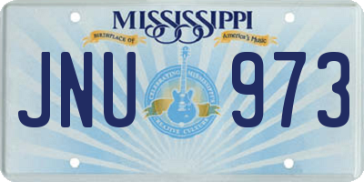 MS license plate JNU973