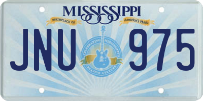 MS license plate JNU975