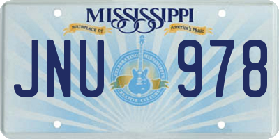 MS license plate JNU978
