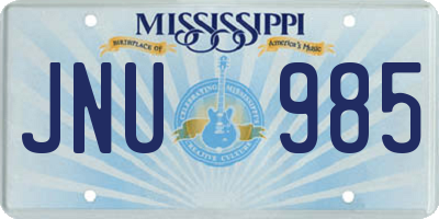 MS license plate JNU985