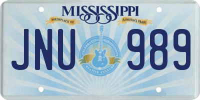 MS license plate JNU989
